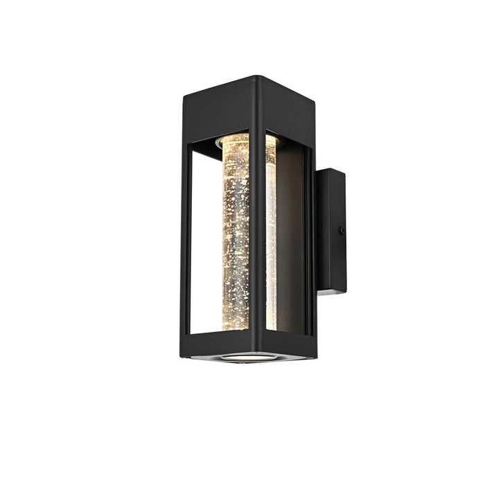 Elegant Lighting Amaris 1Lt 10" Outdoor Sconce, Black/Clear/Seed