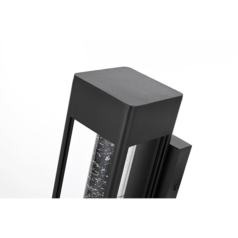 Elegant Lighting Amaris 1Lt 10" Outdoor Sconce, Black/Clear/Seed
