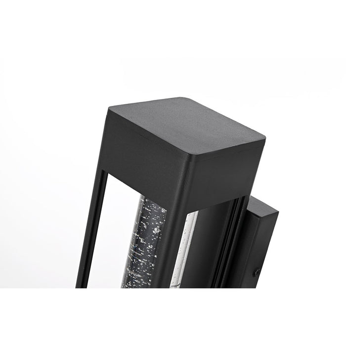 Elegant Lighting Amaris 1Lt 10" Outdoor Sconce, Black/Clear/Seed