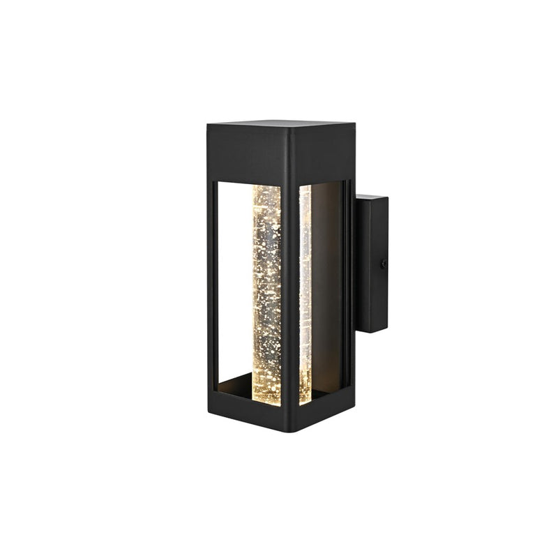 Elegant Lighting Amaris 1Lt 10" Outdoor Sconce, Black/Clear/Seed