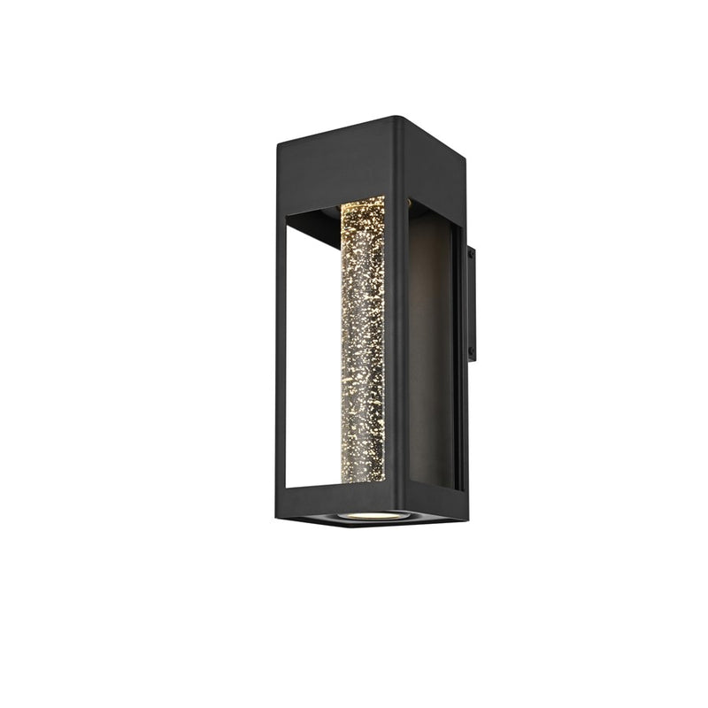 Elegant Lighting Amaris 1Lt 15" Outdoor Sconce, Black/Clear/Seed