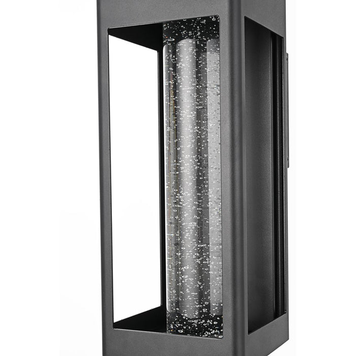 Elegant Lighting Amaris 1Lt 15" Outdoor Sconce, Black/Clear/Seed