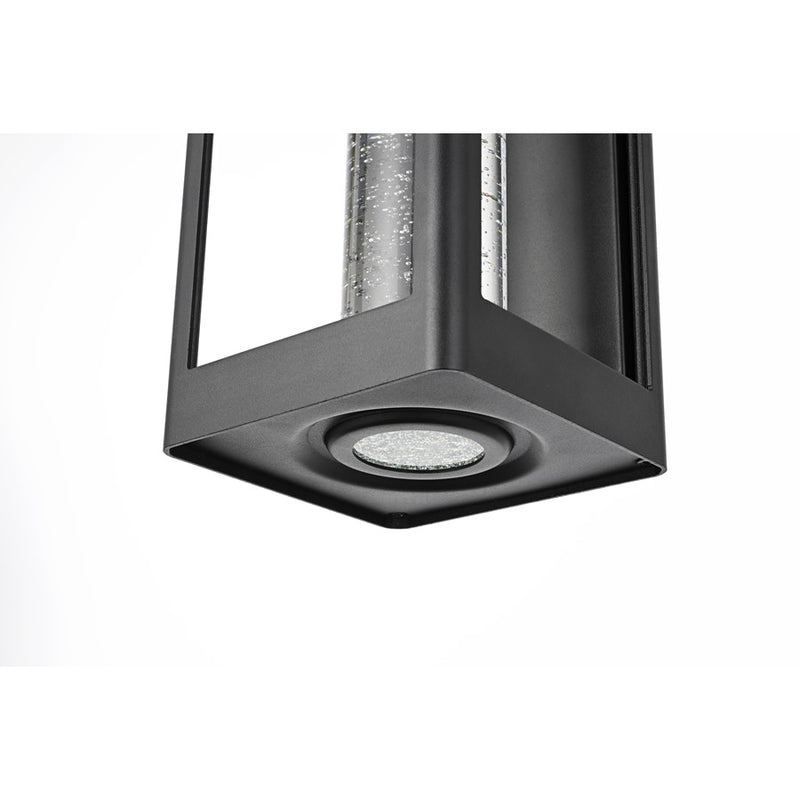 Elegant Lighting Amaris 1Lt 15" Outdoor Sconce, Black/Clear/Seed