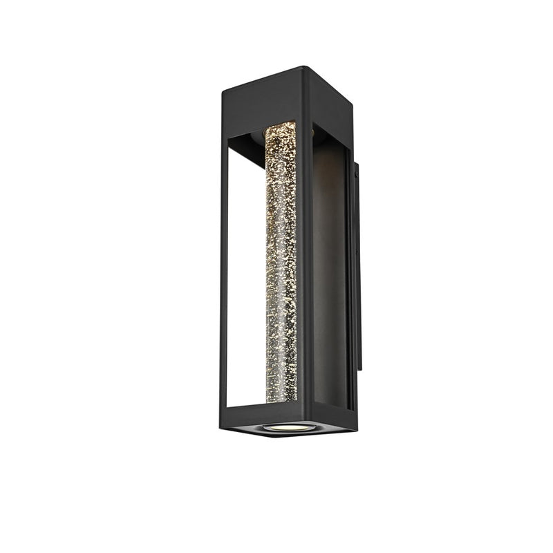 Elegant Lighting Amaris 1Lt 19" Outdoor Sconce, Black/Clear/Seed