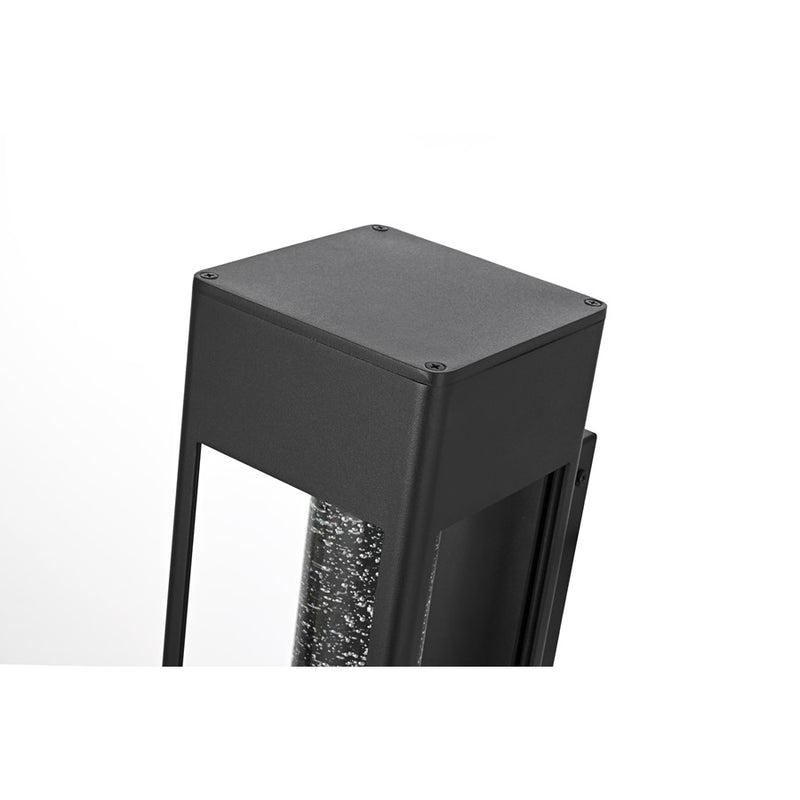 Elegant Lighting Amaris 1Lt 19" Outdoor Sconce, Black/Clear/Seed