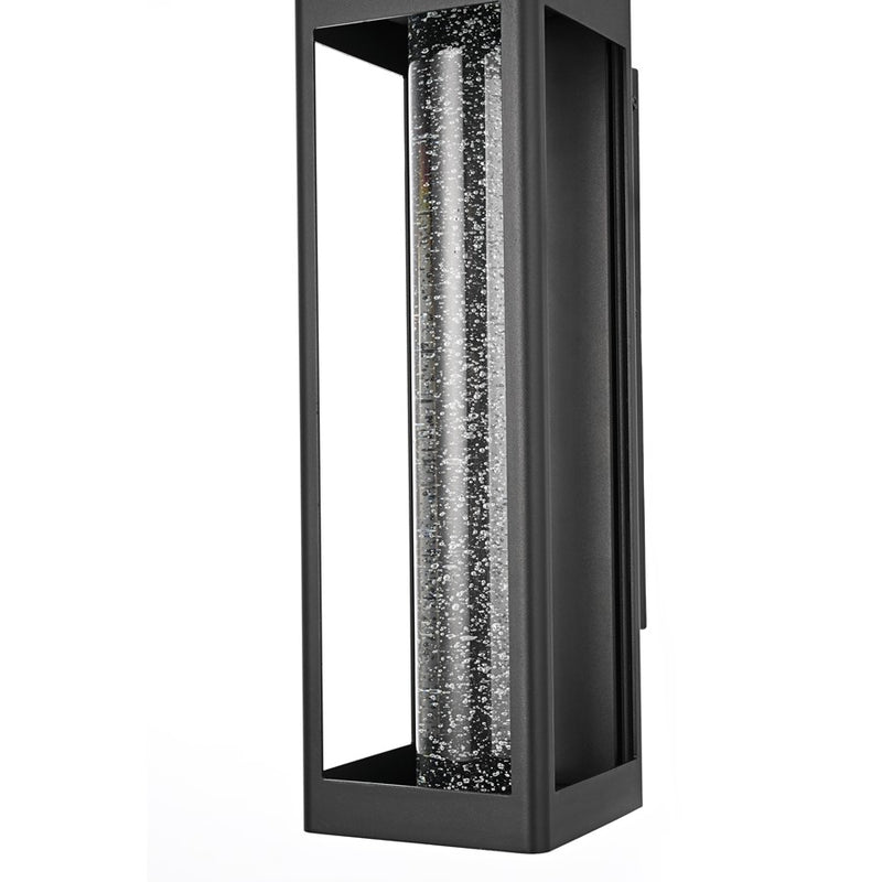 Elegant Lighting Amaris 1Lt 19" Outdoor Sconce, Black/Clear/Seed