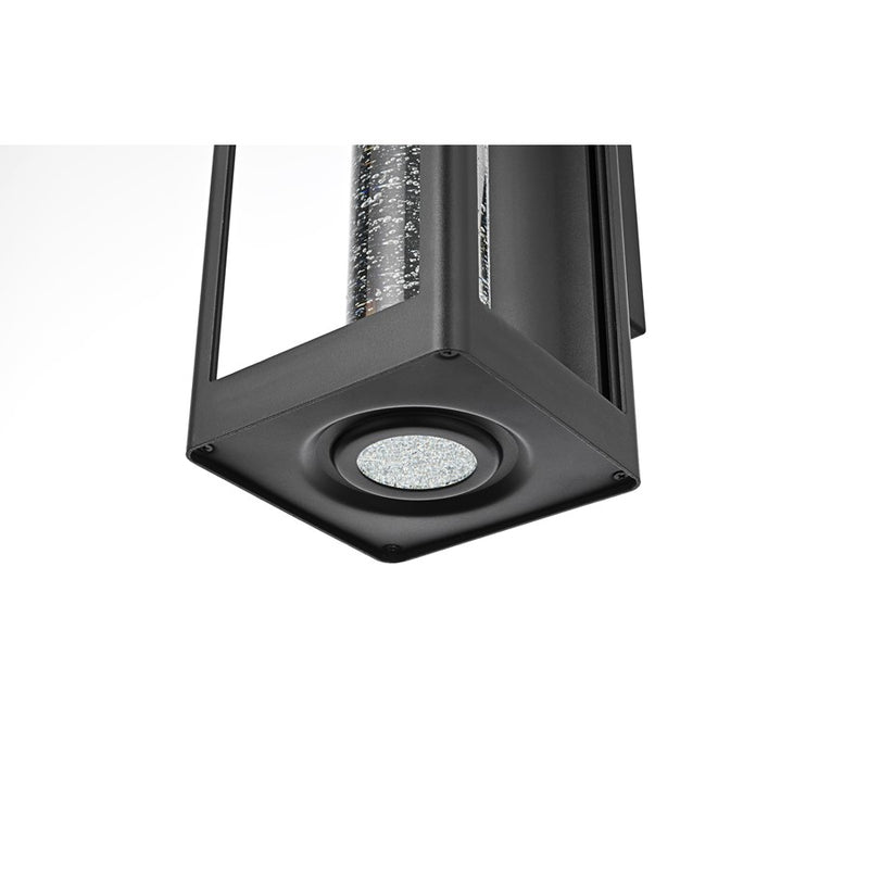 Elegant Lighting Amaris 1Lt 19" Outdoor Sconce, Black/Clear/Seed