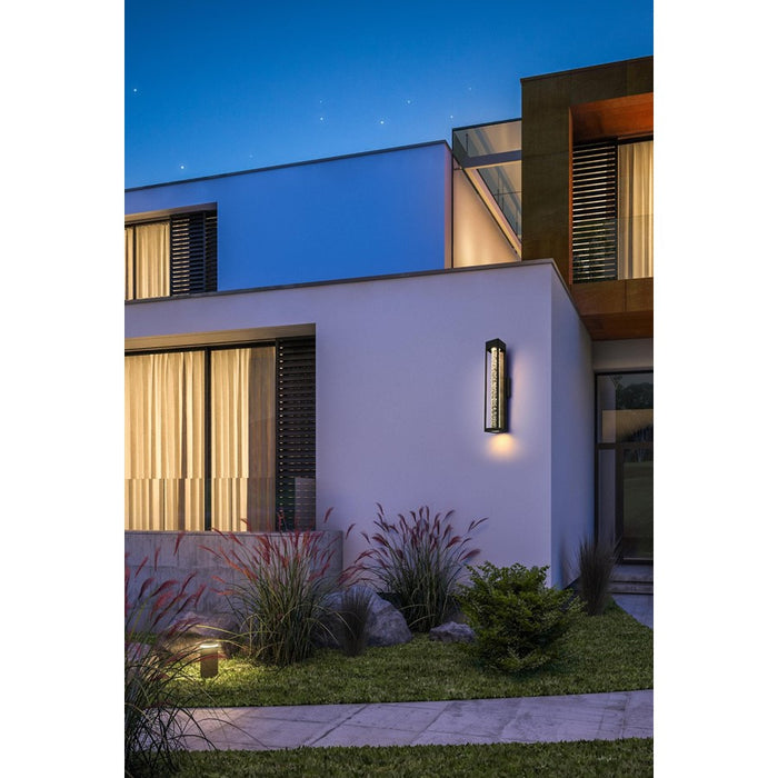 Elegant Lighting Amaris 1Lt 22" Outdoor Sconce, Black/Clear/Seed