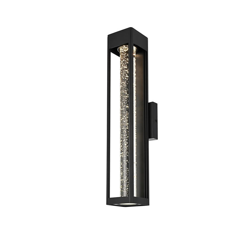 Elegant Lighting Amaris 1Lt 22" Outdoor Sconce, Black/Clear/Seed