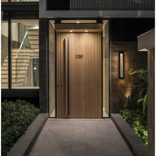 Elegant Lighting Amaris 1Lt 27" Outdoor Sconce, Black/Clear/Seed