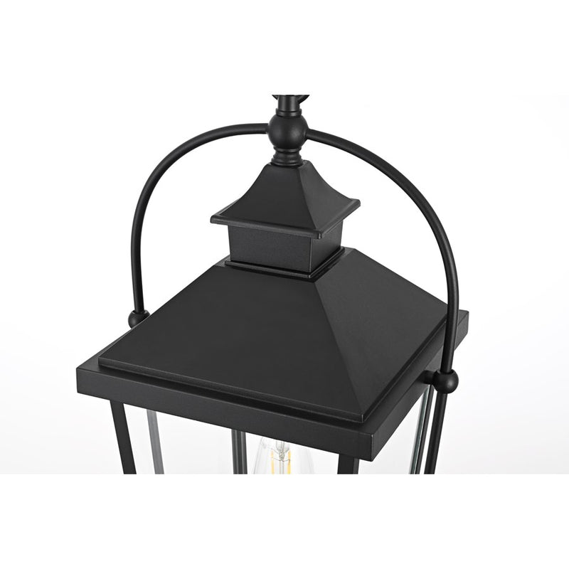 Elegant Lighting Luz 1Lt 11" Outdoor Pendant, Black/Clear/Clear