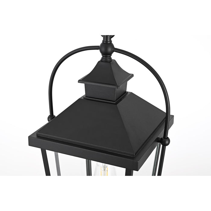 Elegant Lighting Luz 1Lt 11" Outdoor Pendant, Black/Clear/Clear
