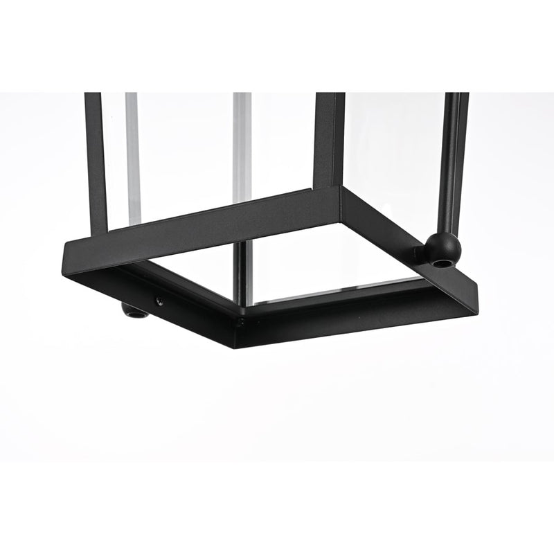 Elegant Lighting Luz 1Lt 11" Outdoor Pendant, Black/Clear/Clear
