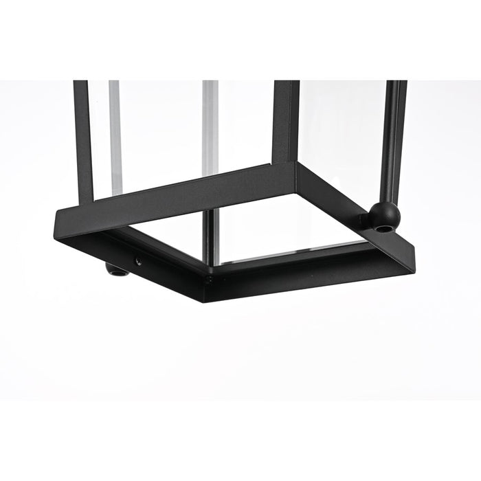 Elegant Lighting Luz 1Lt 11" Outdoor Pendant, Black/Clear/Clear