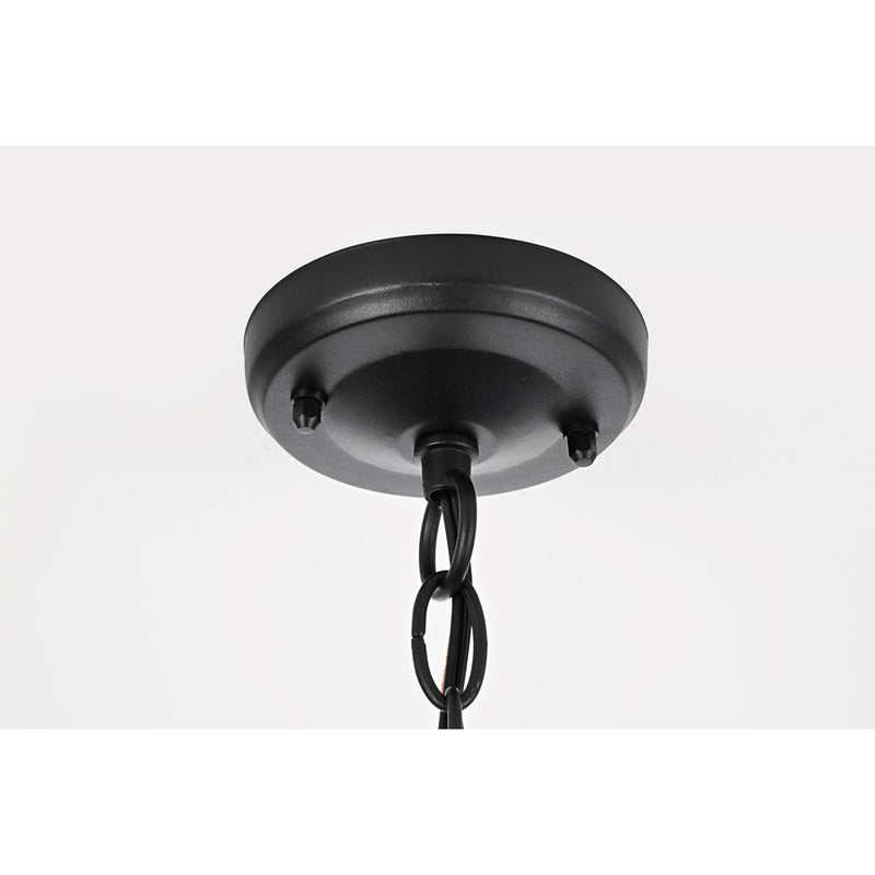 Elegant Lighting Luz 1Lt 11" Outdoor Pendant, Black/Clear/Clear