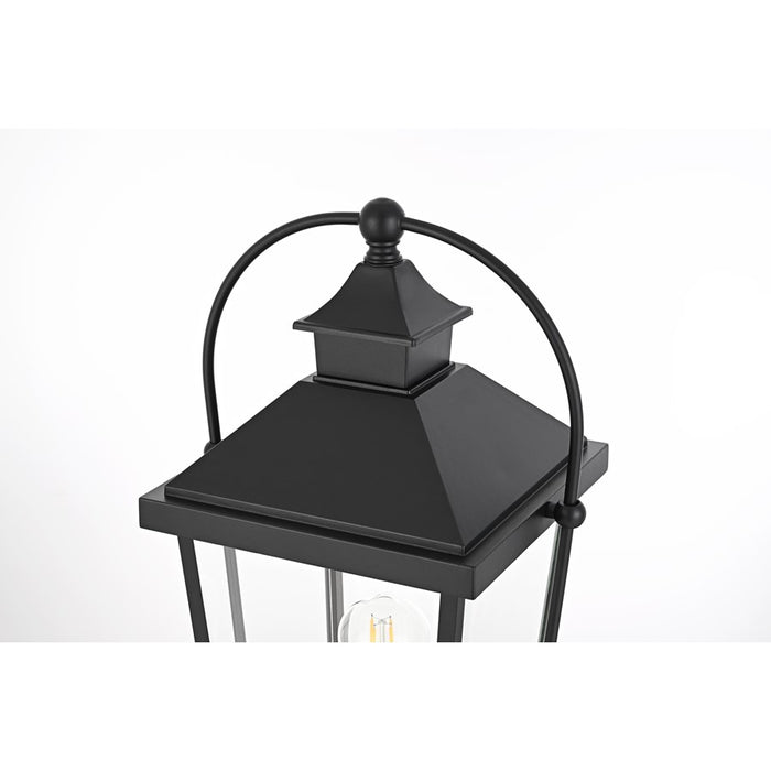 Elegant Lighting Luz 1Lt 11" Outdoor Post Light, Black/Clear/Clear