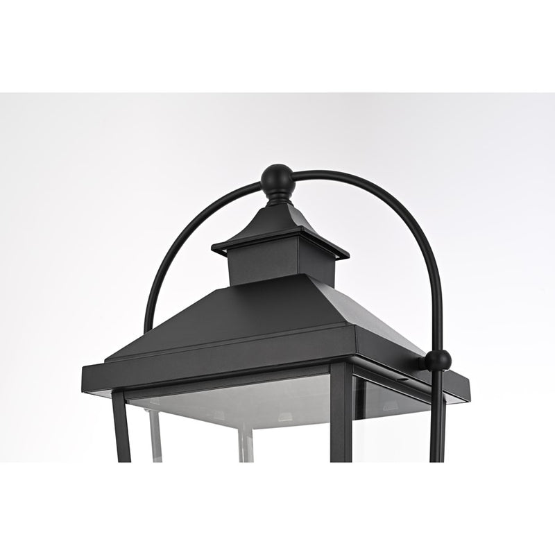 Elegant Lighting Luz 1Lt 11" Outdoor Post Light, Black/Clear/Clear