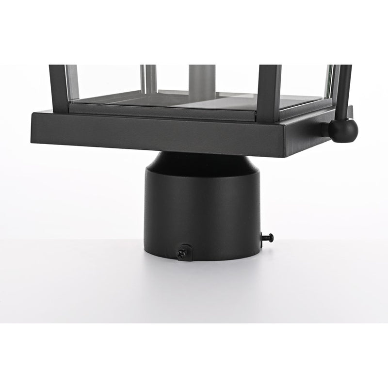 Elegant Lighting Luz 1Lt 11" Outdoor Post Light, Black/Clear/Clear