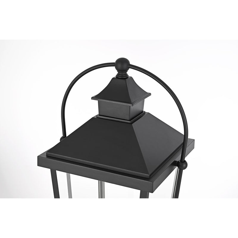 Elegant Lighting Luz 3Lt 14" Outdoor Post Light, Black/Clear/Clear