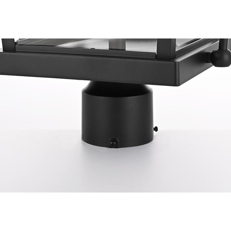 Elegant Lighting Luz 3Lt 14" Outdoor Post Light, Black/Clear/Clear