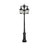 Elegant Lighting Luz 3Lt 23" Outdoor Post Light, Black/Clear/Clear - OD605P84BK