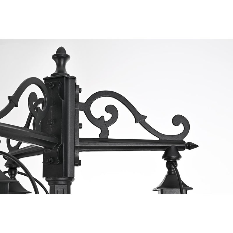 Elegant Lighting Luz 3Lt 23" Outdoor Post Light, Black/Clear/Clear
