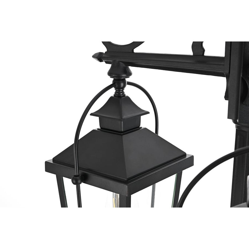 Elegant Lighting Luz 3Lt 23" Outdoor Post Light, Black/Clear/Clear