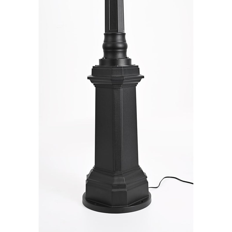 Elegant Lighting Luz 3Lt 23" Outdoor Post Light, Black/Clear/Clear