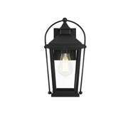 Elegant Lighting Luz 1Lt 14" Outdoor Wall Sconce, Black/Clear/Clear - OD605W14BK