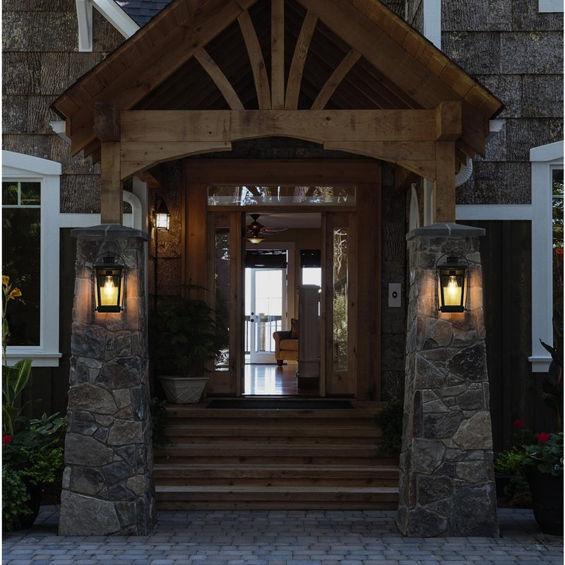 Elegant Lighting Luz 1Lt 14" Outdoor Wall Sconce, Black/Clear/Clear