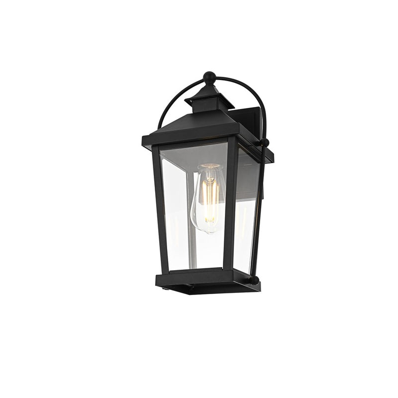 Elegant Lighting Luz 1Lt 14" Outdoor Wall Sconce, Black/Clear/Clear