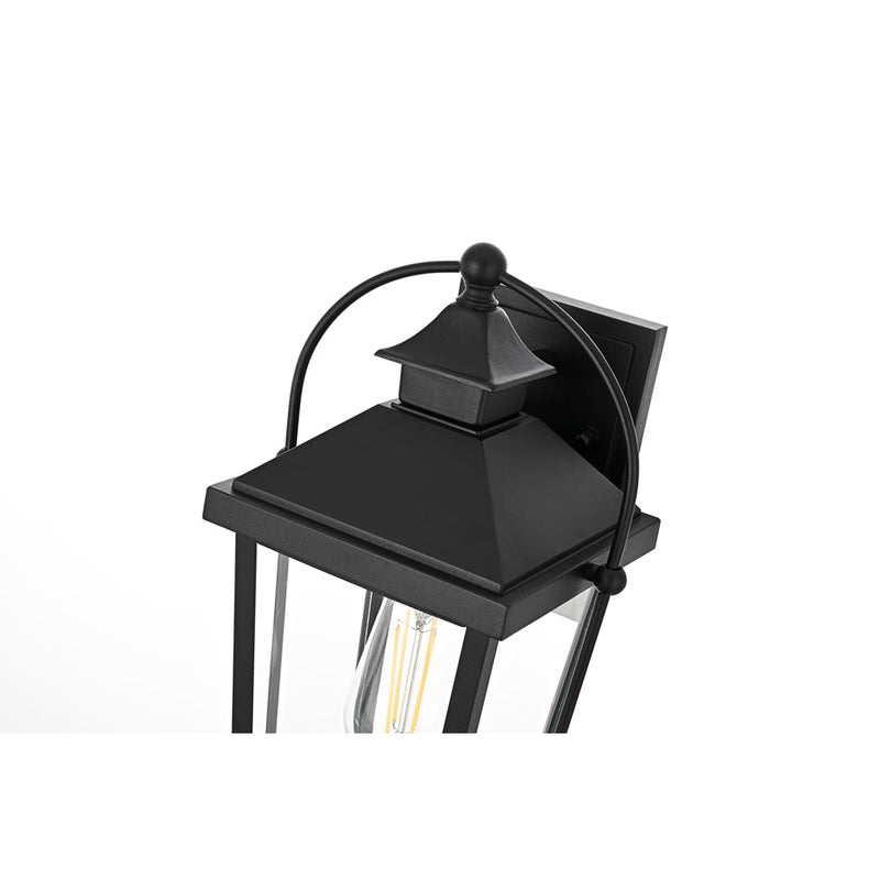 Elegant Lighting Luz 1Lt 14" Outdoor Wall Sconce, Black/Clear/Clear