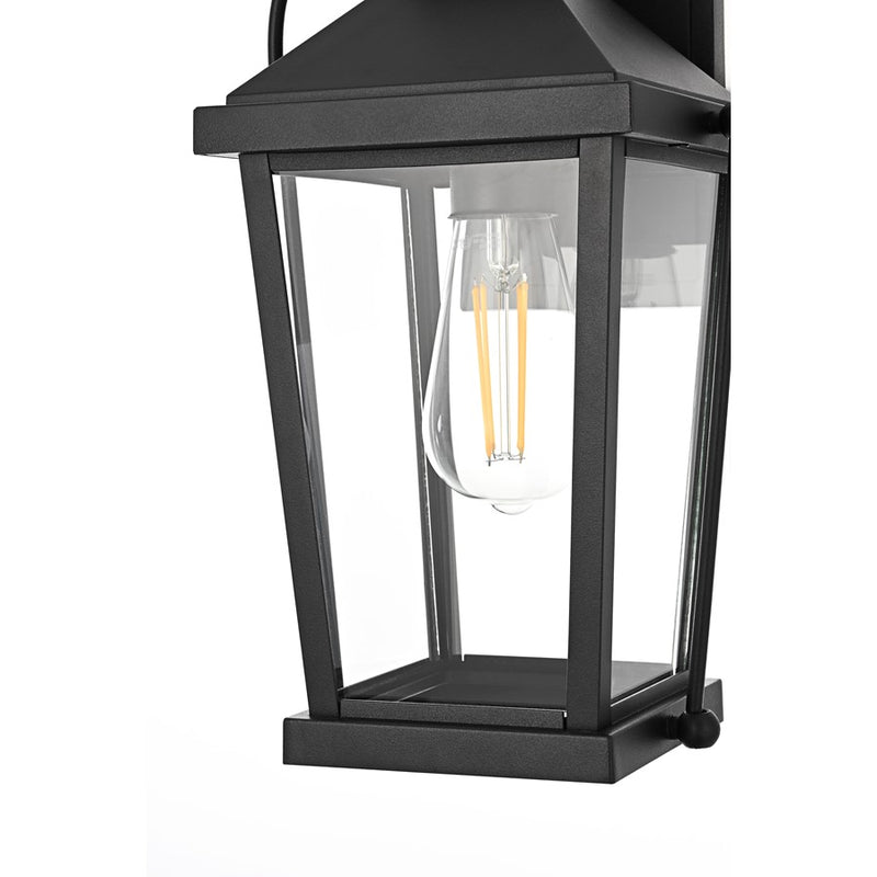 Elegant Lighting Luz 1Lt 14" Outdoor Wall Sconce, Black/Clear/Clear