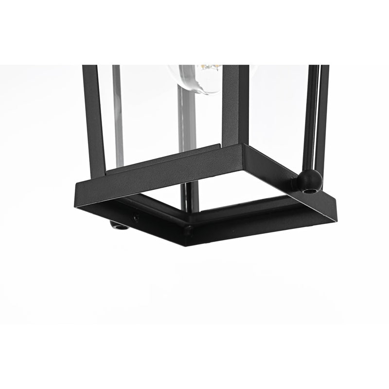 Elegant Lighting Luz 1Lt 14" Outdoor Wall Sconce, Black/Clear/Clear