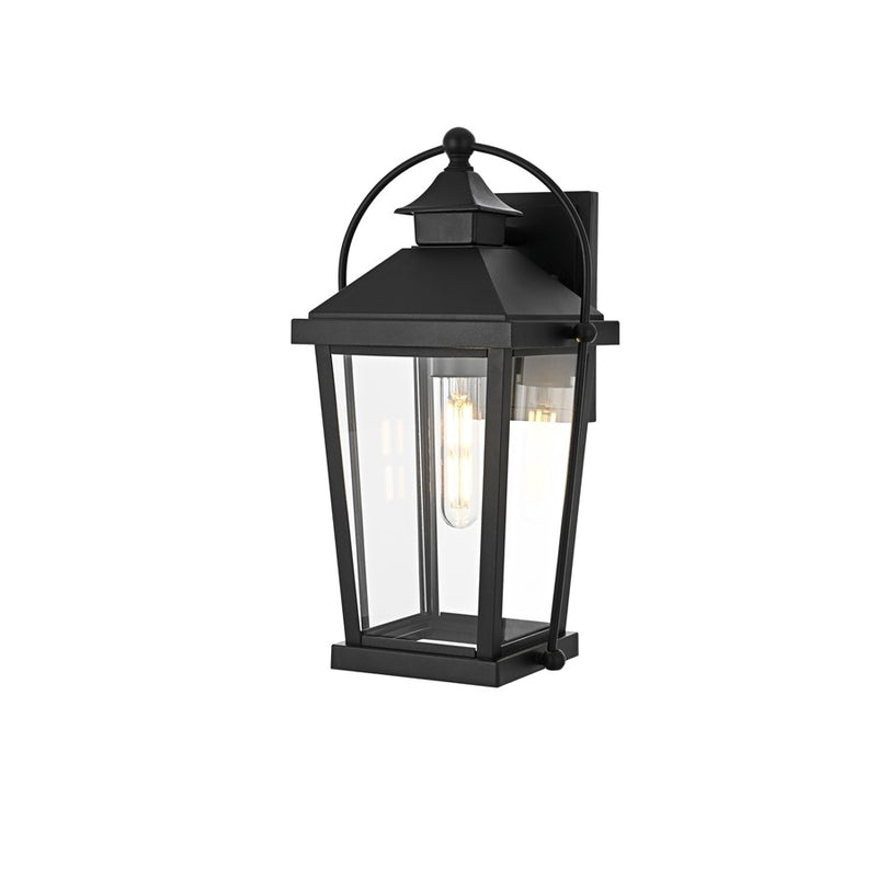 Elegant Lighting Luz 1Lt 14" Outdoor Wall Sconce, Black/Clear/Clear