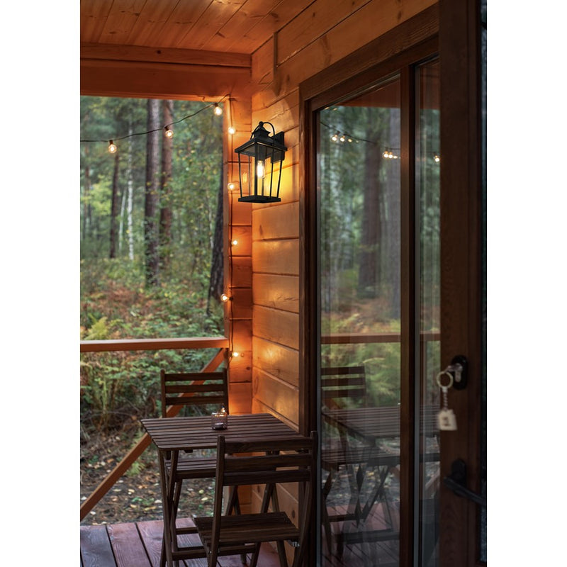 Elegant Lighting Luz 1Lt 20" Outdoor Wall Sconce, Black/Clear/Clear