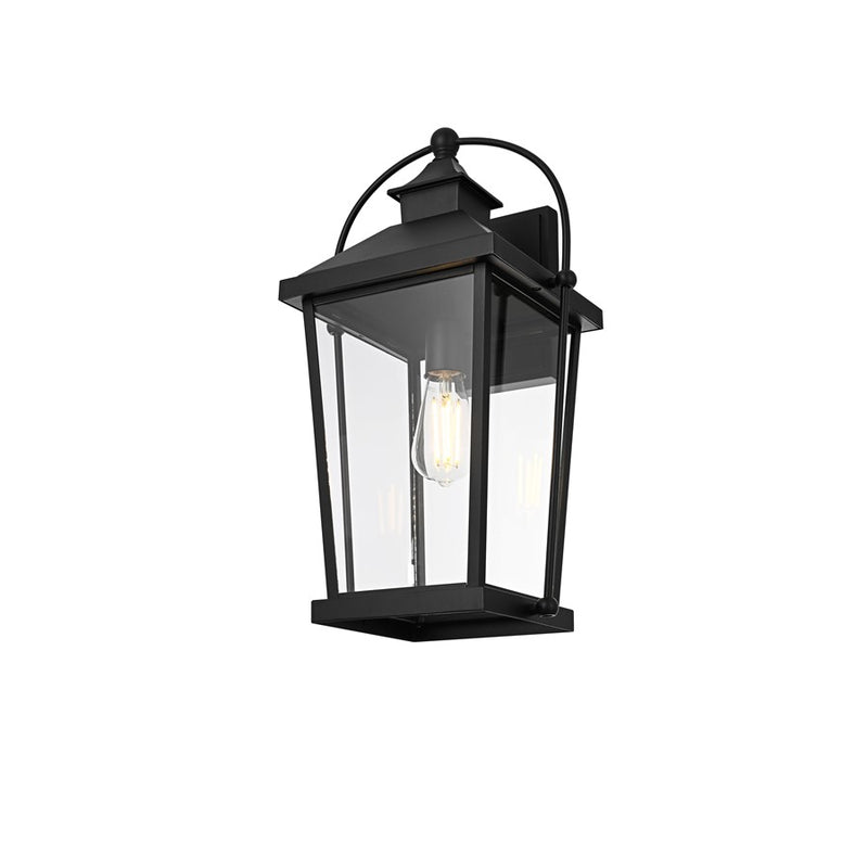 Elegant Lighting Luz 1Lt 20" Outdoor Wall Sconce, Black/Clear/Clear