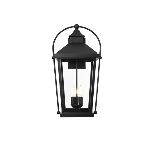 Elegant Lighting Luz 3Lt 24" Outdoor Wall Sconce, Black/Clear/Clear - OD605W24BK