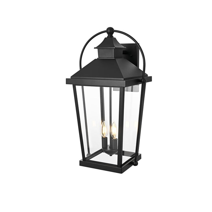 Elegant Lighting Luz 3Lt 24" Outdoor Wall Sconce, Black/Clear/Clear