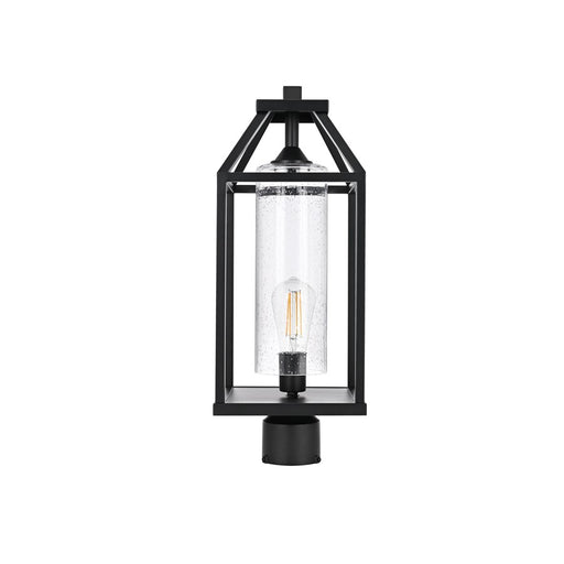 Elegant Lighting Zora 1Lt 8" Outdoor Post Light, Black/Clear/Seedy - OD606P21BK