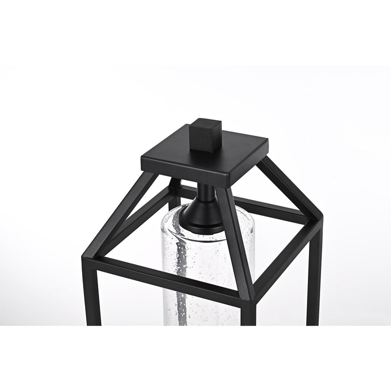 Elegant Lighting Zora 1Lt 8" Outdoor Post Light, Black/Clear/Seedy