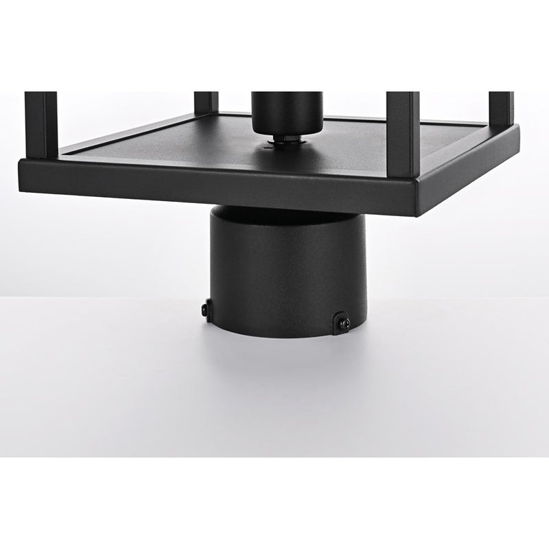 Elegant Lighting Zora 1Lt 8" Outdoor Post Light, Black/Clear/Seedy