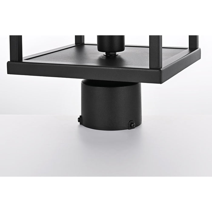 Elegant Lighting Zora 1Lt 8" Outdoor Post Light, Black/Clear/Seedy