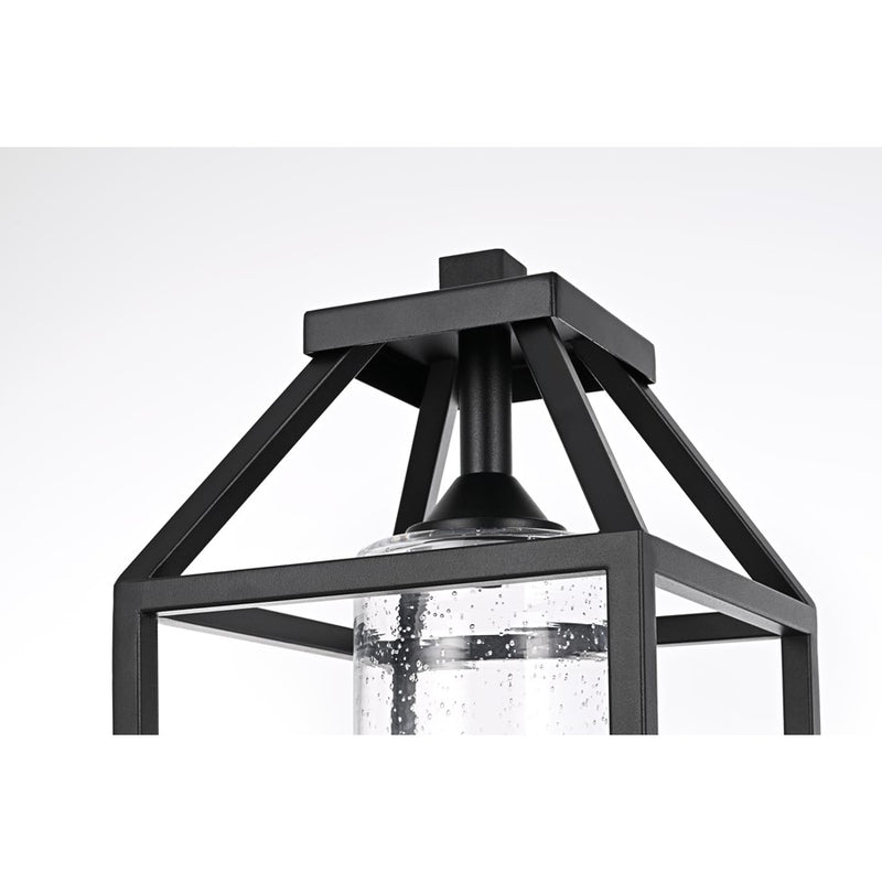 Elegant Lighting Zora 1Lt 8" Outdoor Post Light, Black/Clear/Seedy