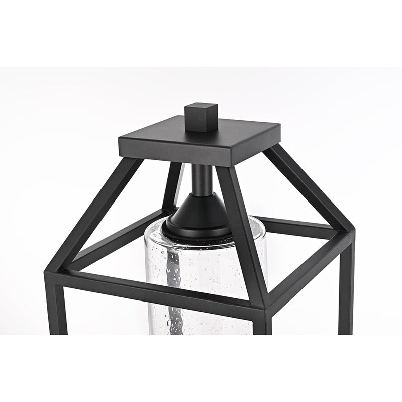 Elegant Lighting Zora 1Lt 10" Outdoor Post Light, Black/Clear/Seedy