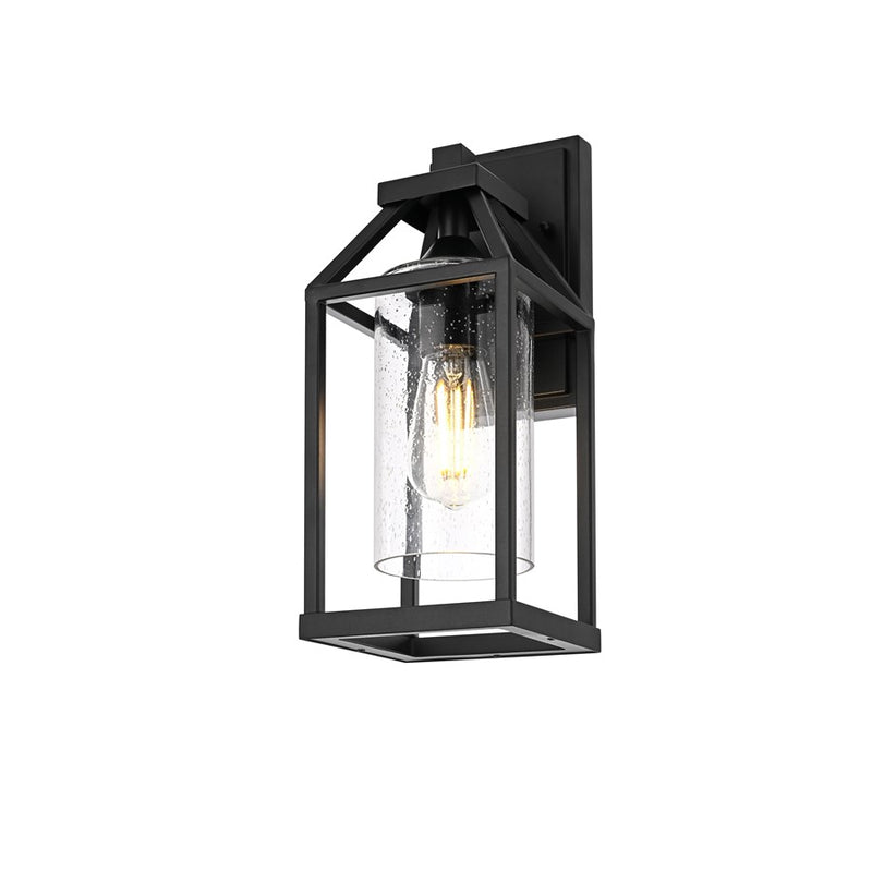 Elegant Lighting Zora 1Lt 14" Outdoor Sconce, Black/Clear/Seed