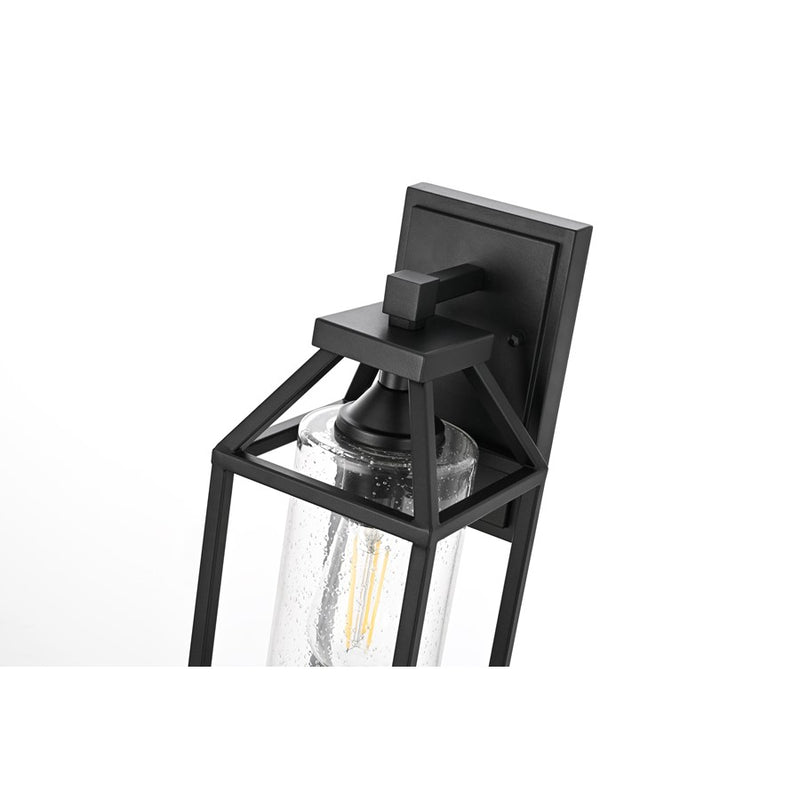 Elegant Lighting Zora 1Lt 14" Outdoor Sconce, Black/Clear/Seed