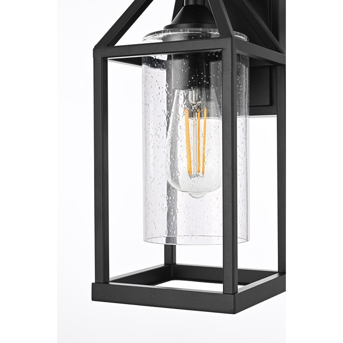 Elegant Lighting Zora 1Lt 14" Outdoor Sconce, Black/Clear/Seed