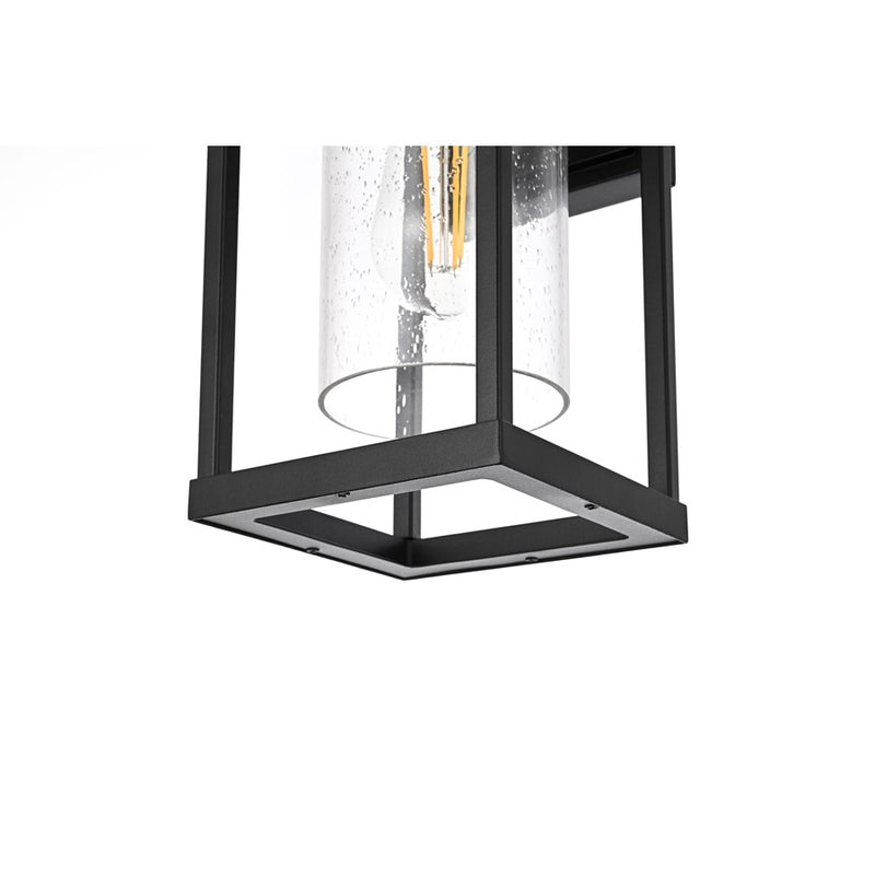 Elegant Lighting Zora 1Lt 14" Outdoor Sconce, Black/Clear/Seed