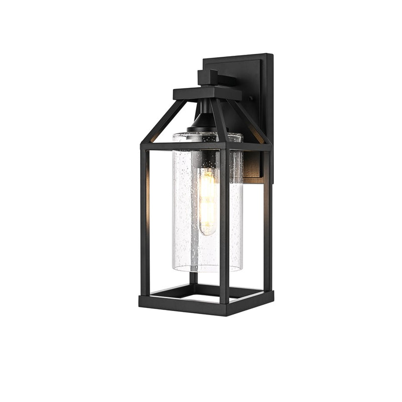 Elegant Lighting Zora 1Lt 14" Outdoor Sconce, Black/Clear/Seed